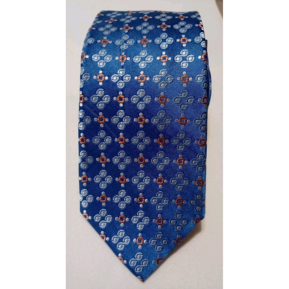 Michael Kors 100% Silk Men's Tie Blue And Orange